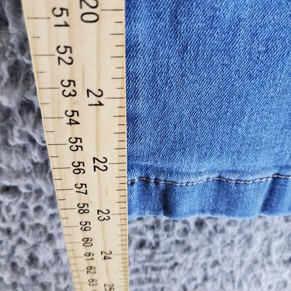 Nicole Miller Jean Womens 10 Blue High Rise Kick Boot Stretch Denim Cropped - Picture 9 of 13